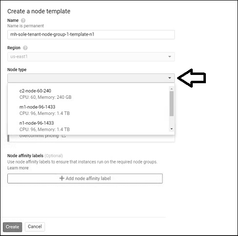 Create node group template