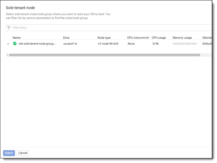 Select node group