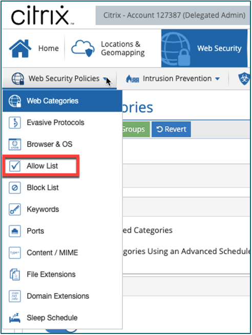 Citrix SIA ALLOW LIST