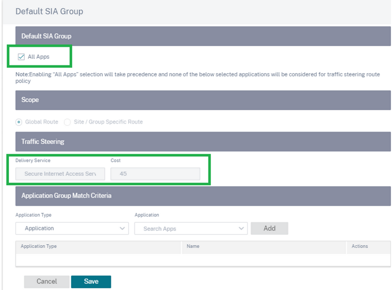 Route ALL Apps via Citrix SIA from Orchestrator