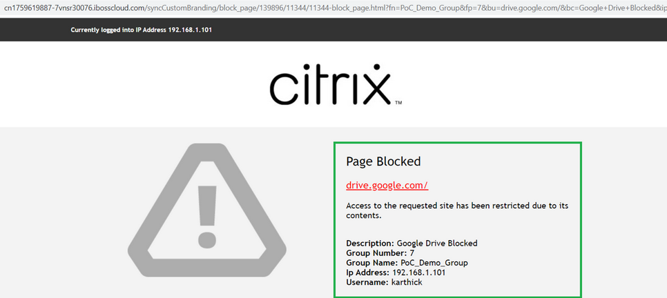 CASB Google Drive Blocked