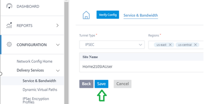 Citrix SIA Service Tunnel and Save