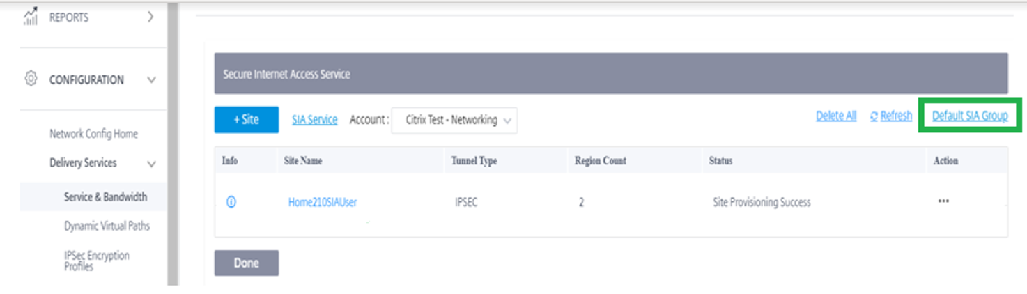 Citrix SIA Service Routing Group