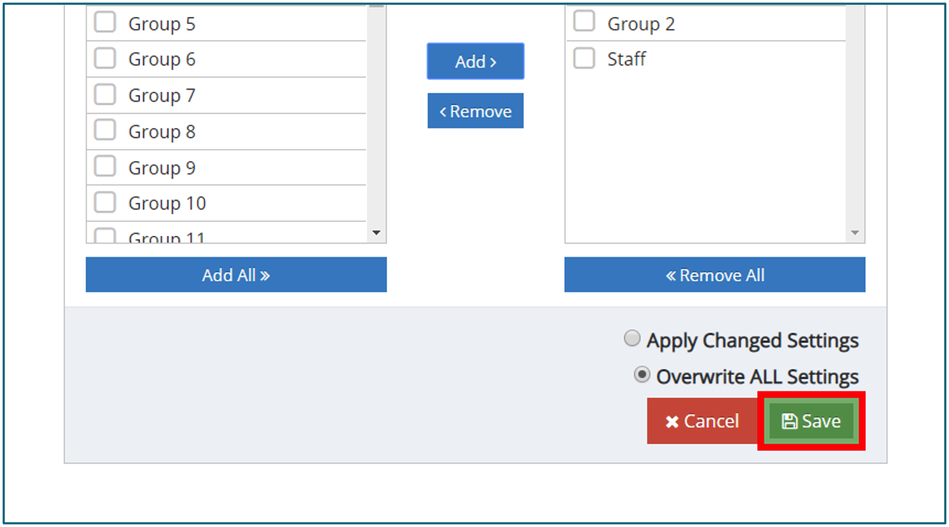 Citrix SIA WEB SECURITY MULTI GROUP SAVE