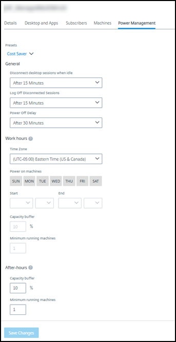 Power management schedule fields