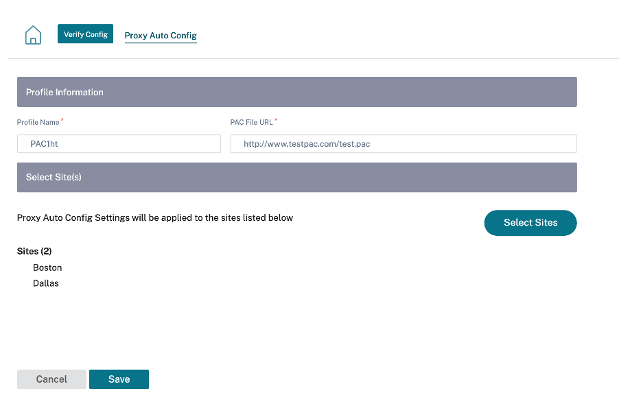 Proxy auto configuration