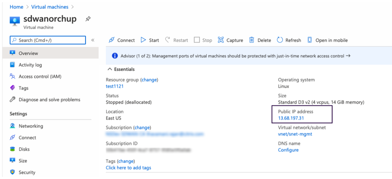 Public IP address to access GUI