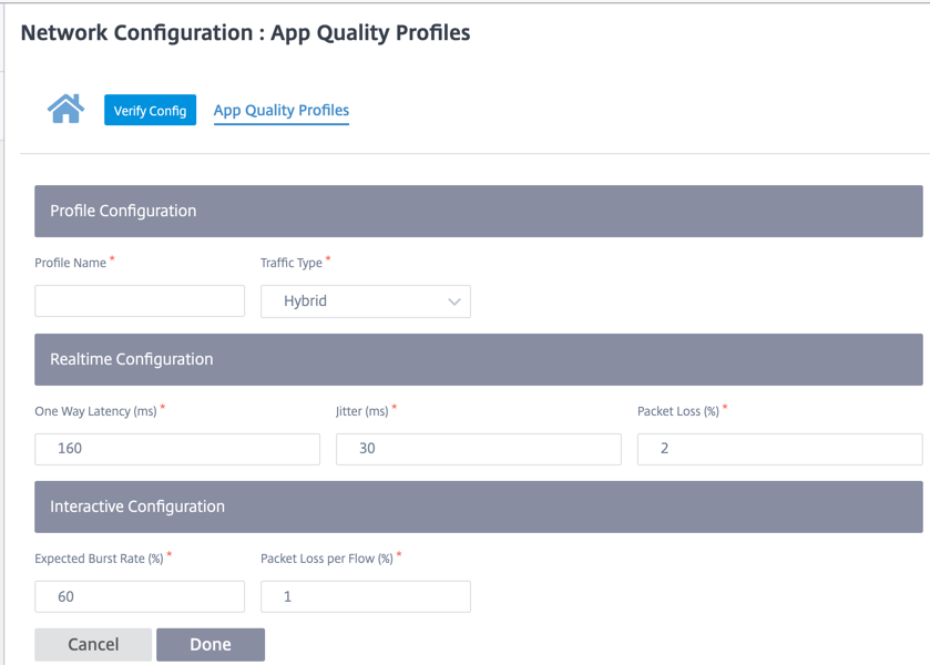 QoE profile