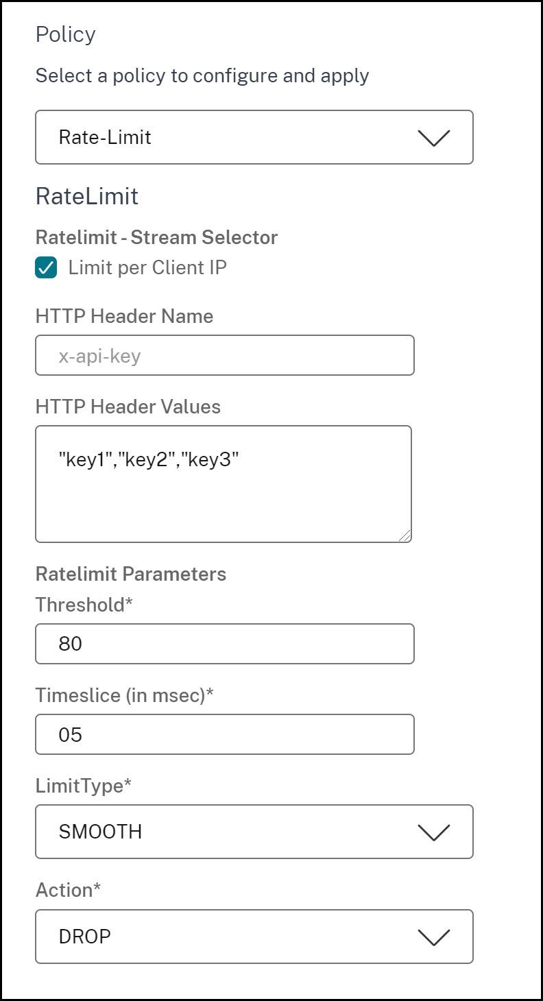 Rate limit Policy