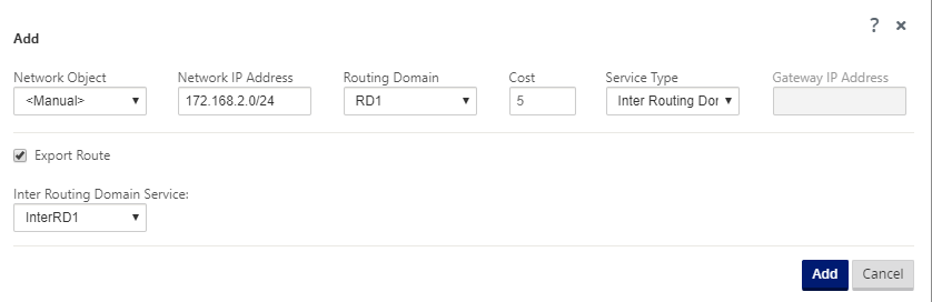 Add route in RD1