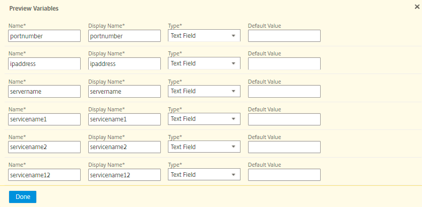 Preview variables 2