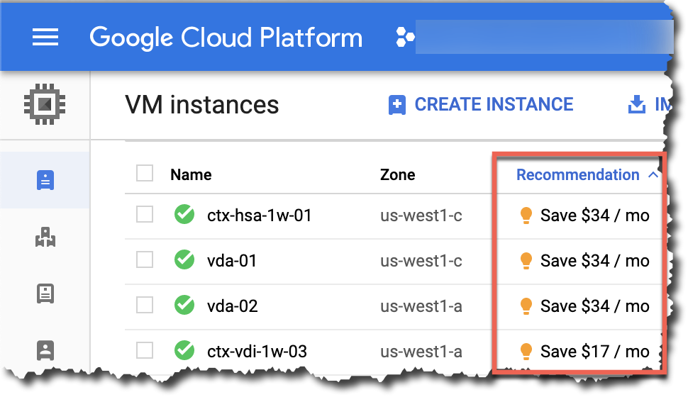 Rightsizing VDA Instances