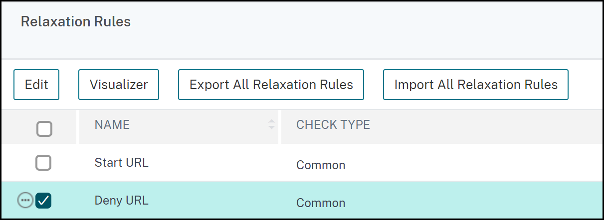 Relaxation rules and Deny URL