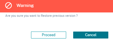 Restore previous version