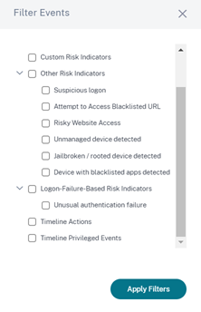 Timeline filters