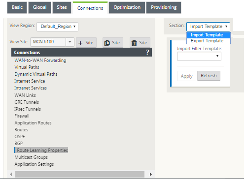 Route learning connections