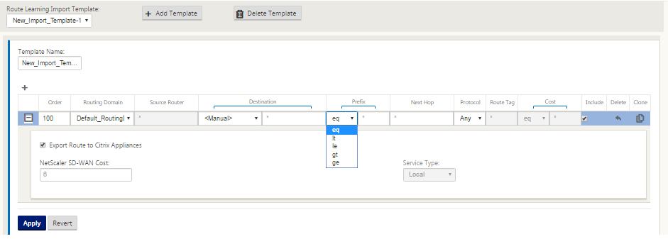 Route learning template