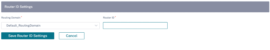 Router ID settings