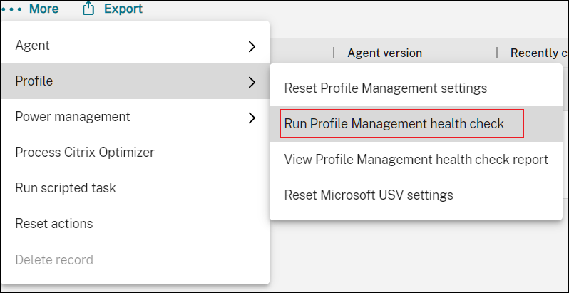 Run Profile Management health check