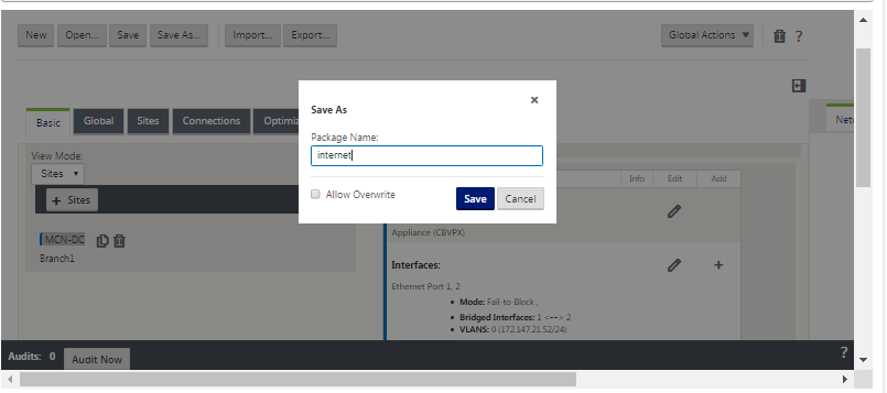 Save MCN configuration