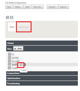 SD-WAN Center zero-touch deployment new site