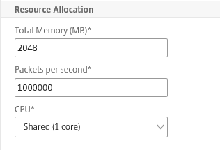 SDX VPX resource allocation