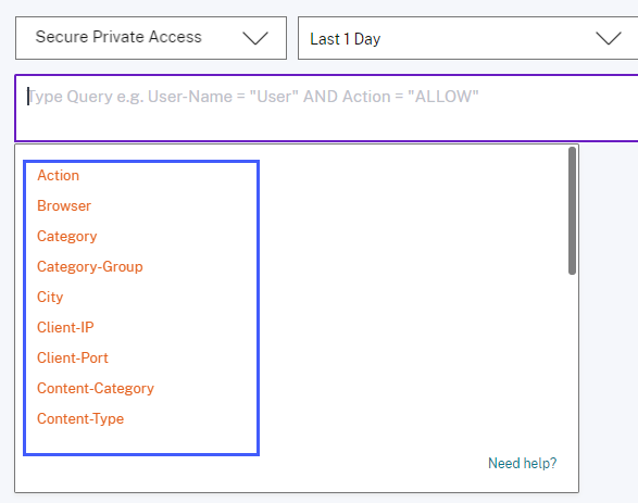 Access dimension list