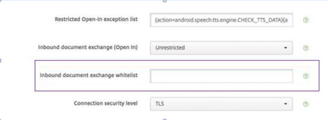 Image of the Inbound document exchange allow list