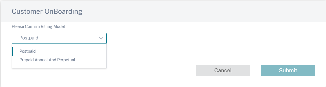 Select postpaid billing model