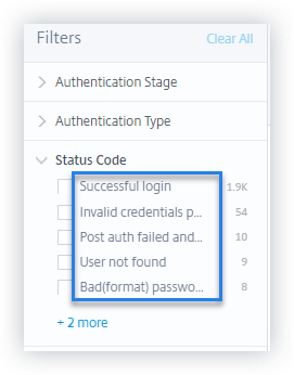 Status code values