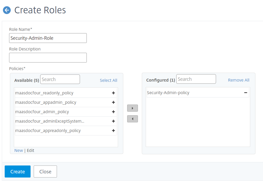 Configure roles