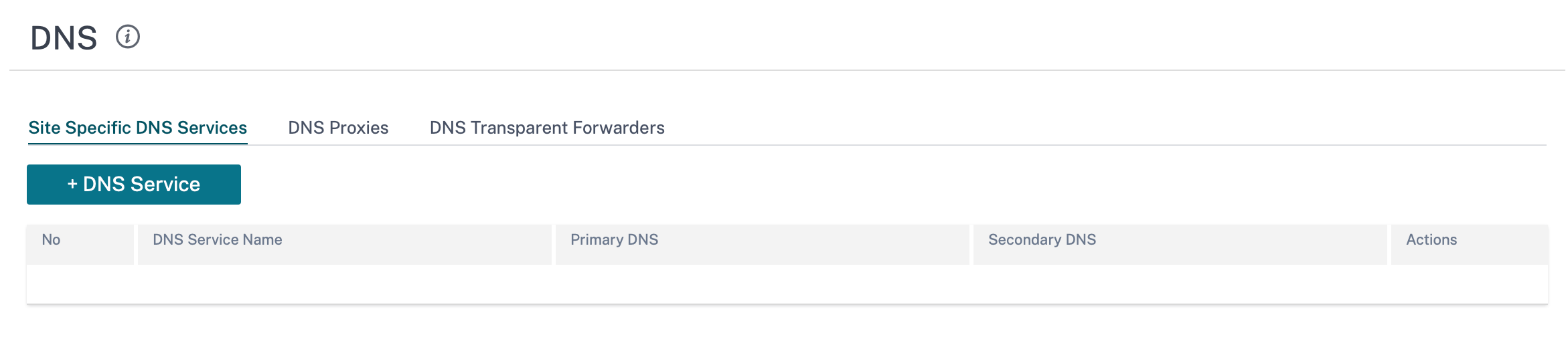 Site config DNS settings