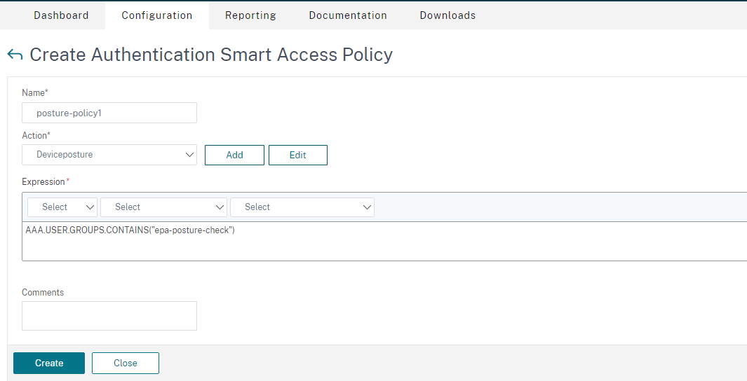 Create a policy for device posture check