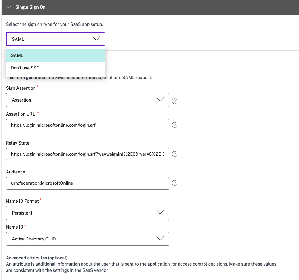 SPA single sign-on SML