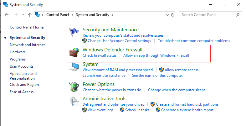 MS SQL server Windows Defender Filewall