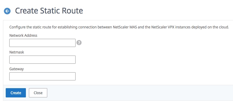 Create Static Route