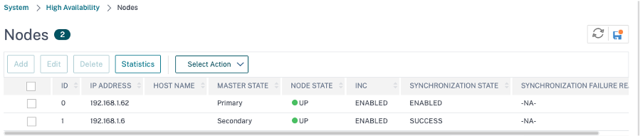 Secondary-node synchronization state