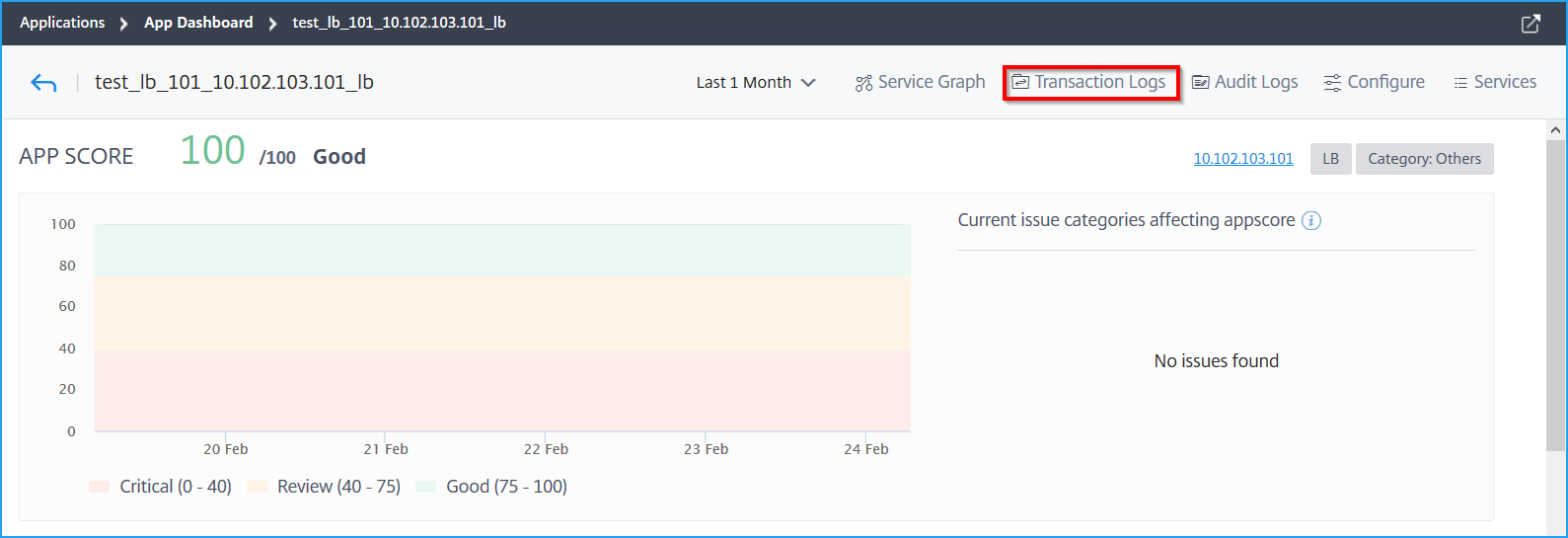 Transaction summary