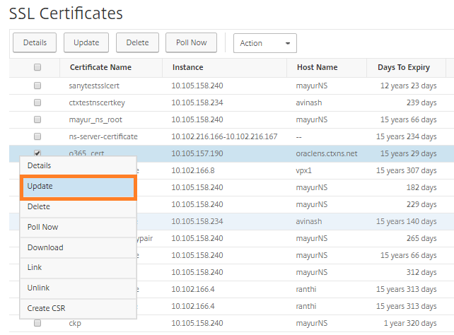 Update SSL certificate