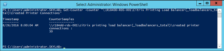 image showing PowerShell counter object output