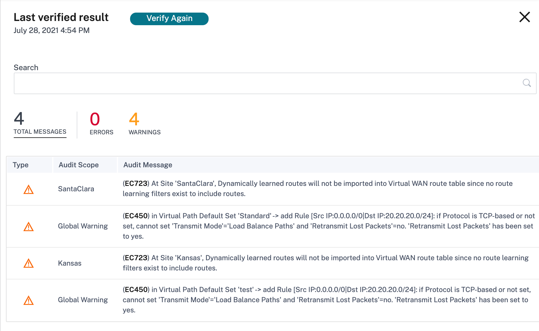 Verify configuration again