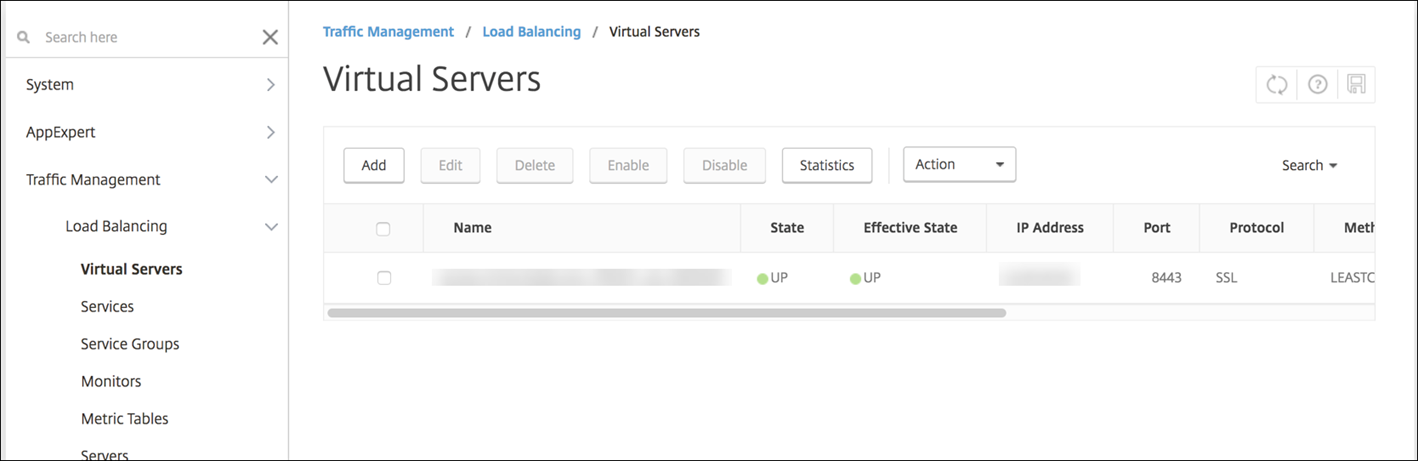 Citrix ADC VPX configuration screen