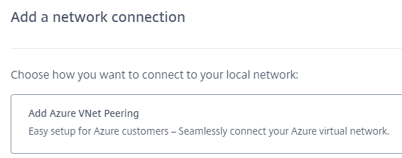 Add VNet peering connection