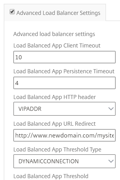 Specify advanced load balancer settings