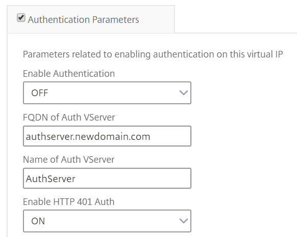 Optional, advanced load balancer virtual server