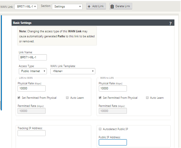 WAN link gateway mode