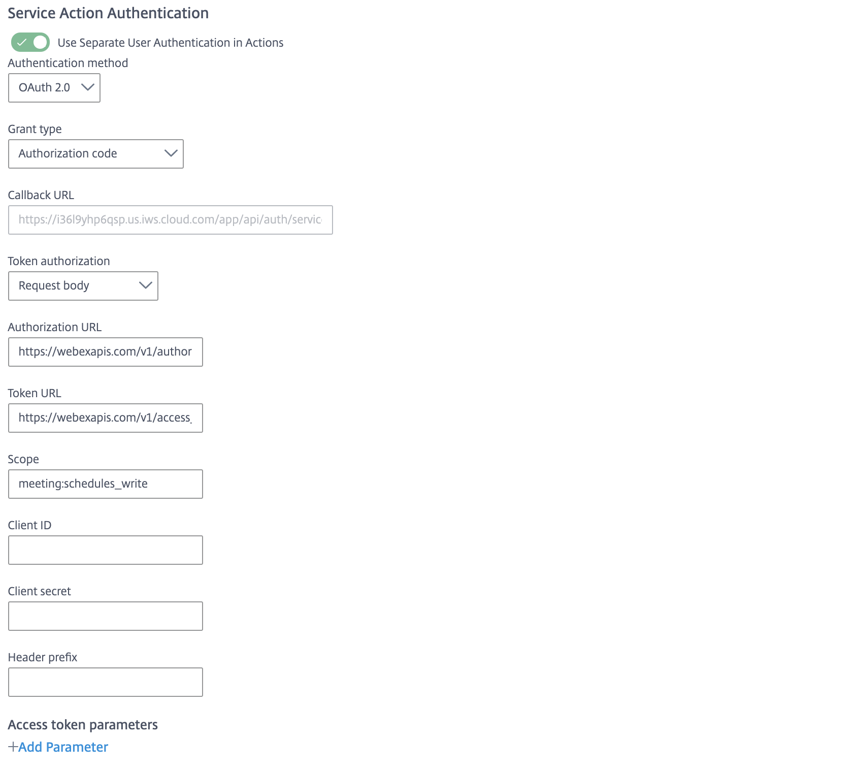 Service Action Authentication