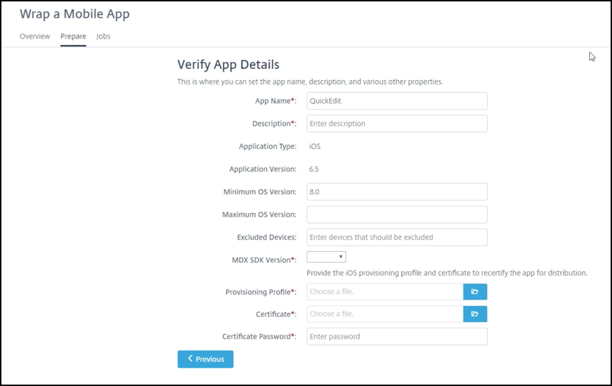 Verify App Details page