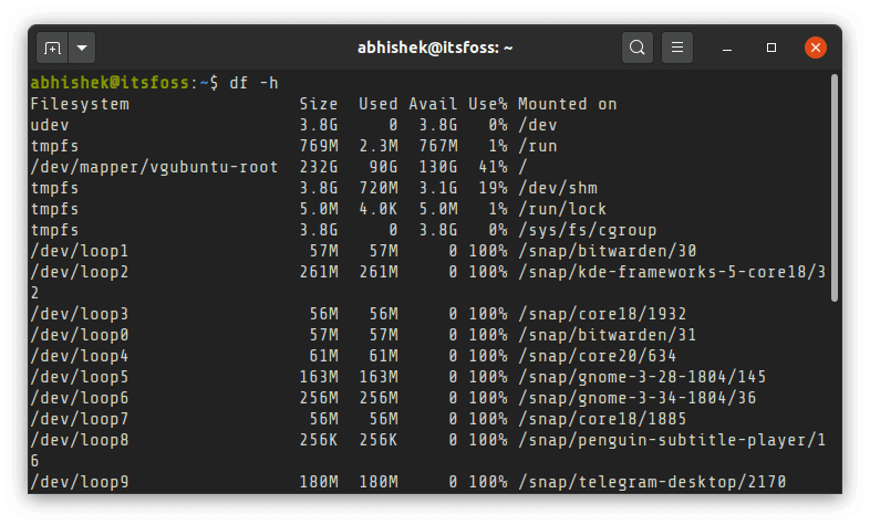 Linux 下通过 df 命令检查磁盘可用空间