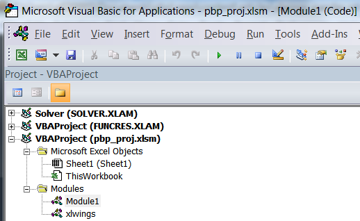 vba setup